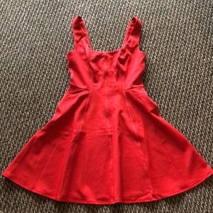 Ted Baker London “Lohanna” Red Neoprene Fit & Flare Dress